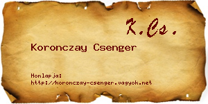 Koronczay Csenger névjegykártya